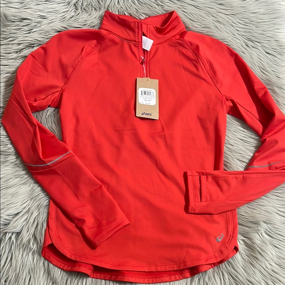 ASICS Red Long Sleeve Athletic Top